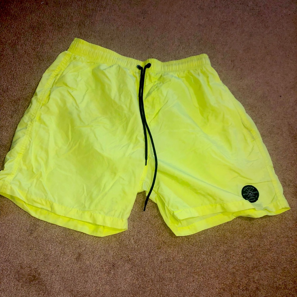Mens Bright Neon yellow swim shorts
